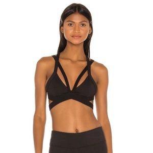Alo Yoga Nadi Cut-Out Strappy Black Bra, M